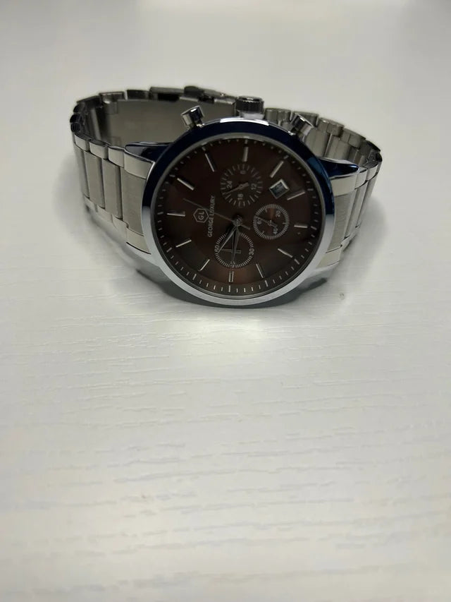 Reloj George Luxury Marrón y Plateado