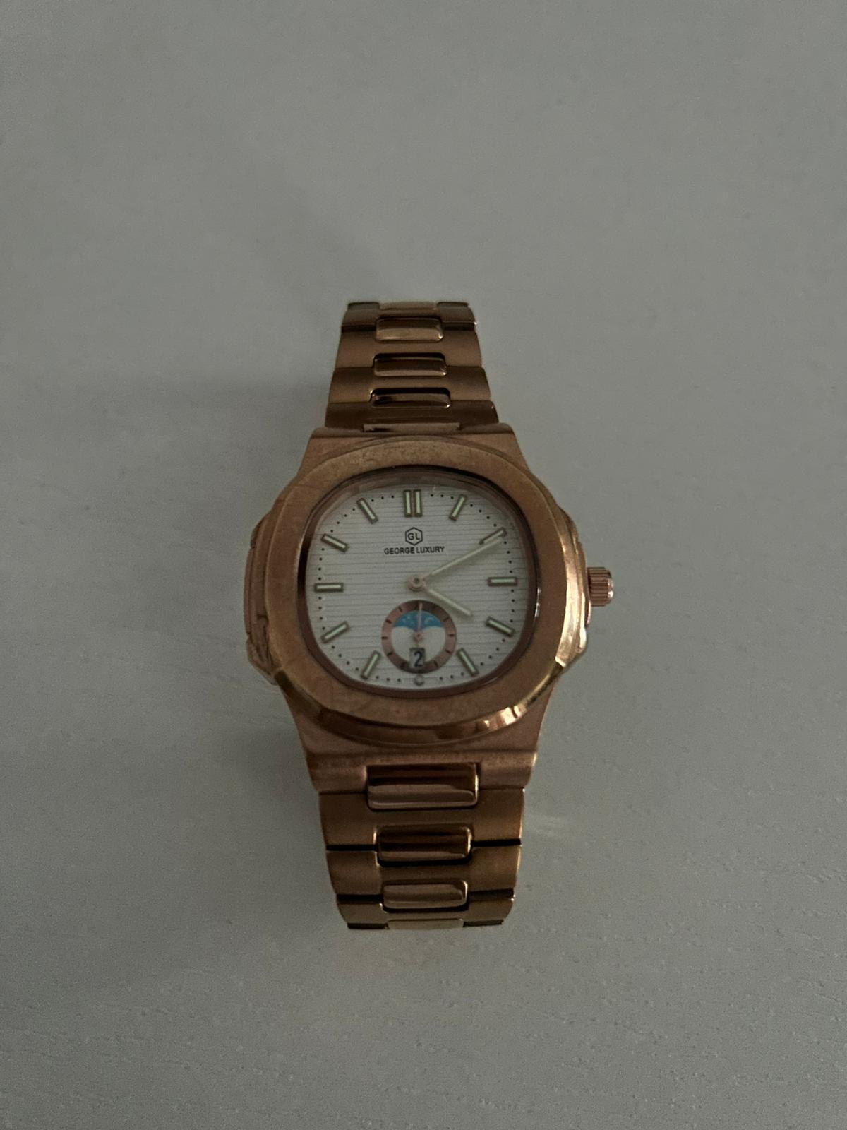 Reloj George Luxury Dorado y Blanco