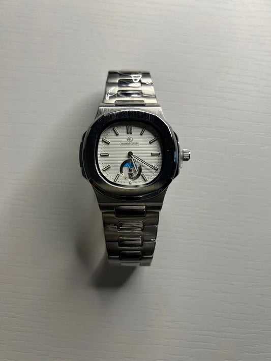 Reloj George Luxury Plata y Blanco