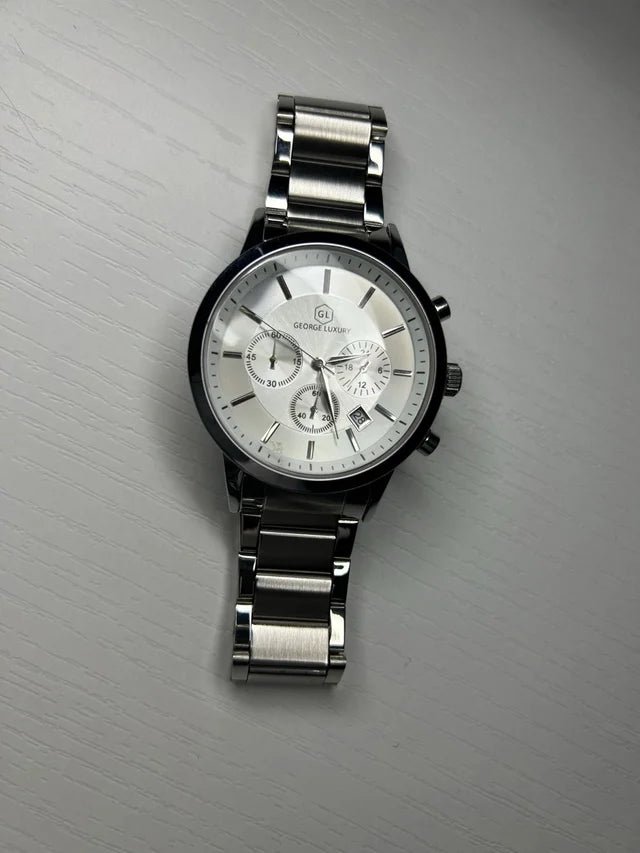 Reloj George Luxury Plata y Blanco