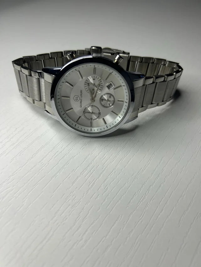 Reloj George Luxury Plata y Blanco