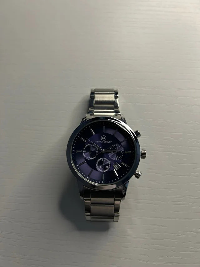 Reloj George Luxury Azul y Plateado