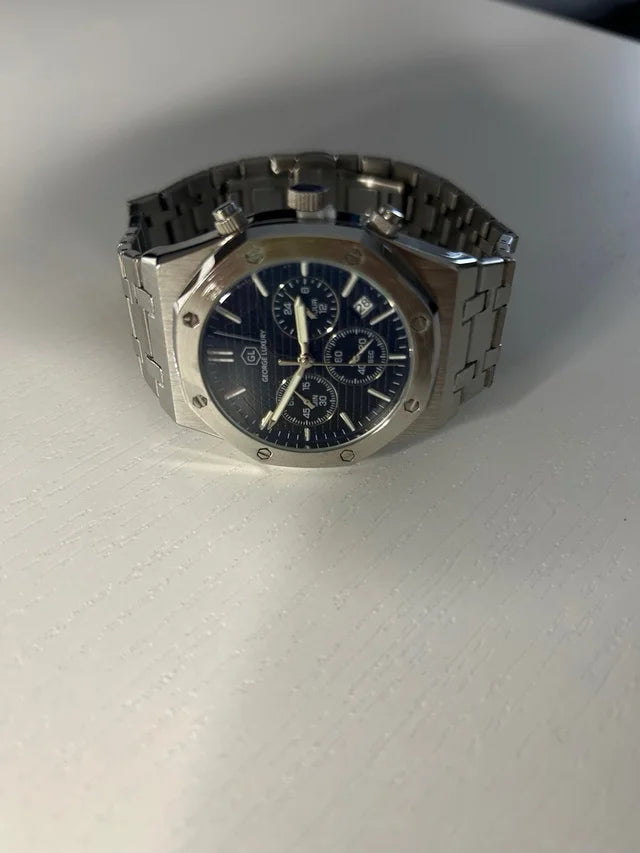 Reloj George Luxury Negro y Plateado