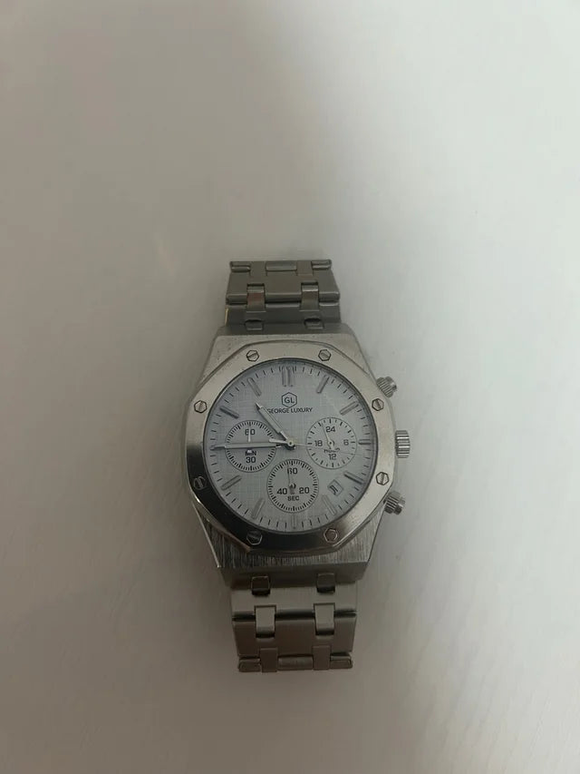 Reloj George Luxury Plata y Blanco